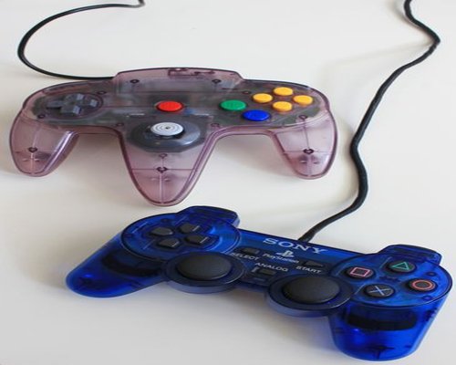 Retro and modern console exhibition controllers